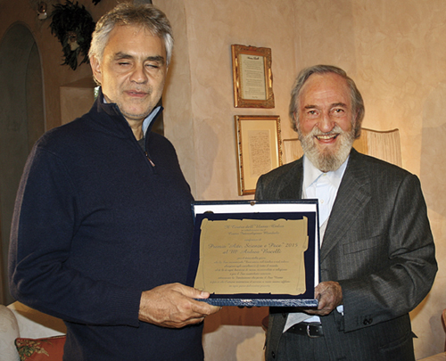 Pier Franco Marcenaro and Andrea Bocelli